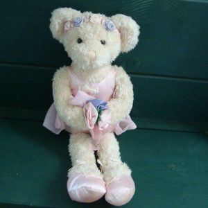 Vintage Ariella Russ Berrie Teddy Bear Ballerina In a Tutu Plush Stuffed Animal
